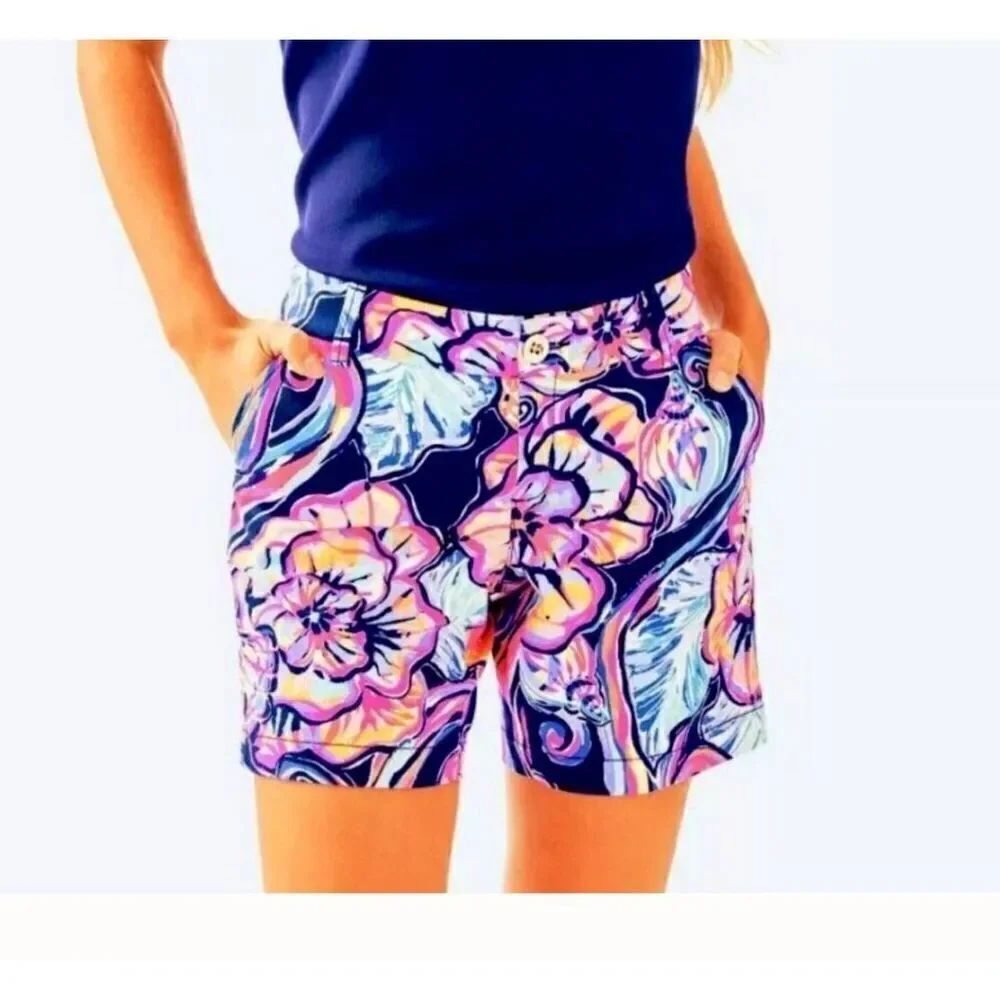 Lilly Pulitzer Jayne Stretch Nauti Navy Shorts 8